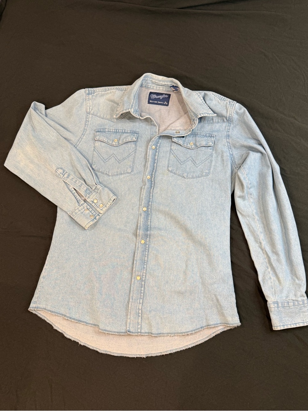 Wrangler Light Blue Denim Western Button-Down Shirt